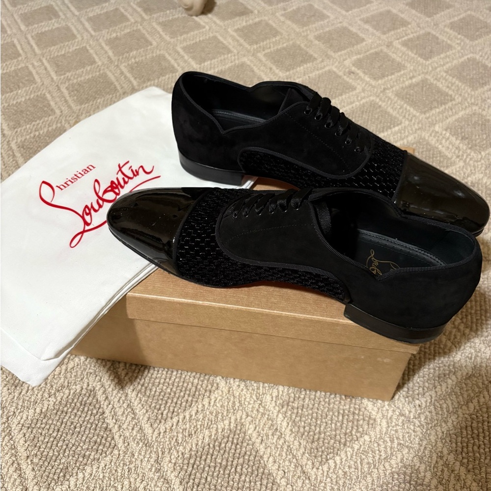 Christian Louboutin Black Patent Leather Oxfords
